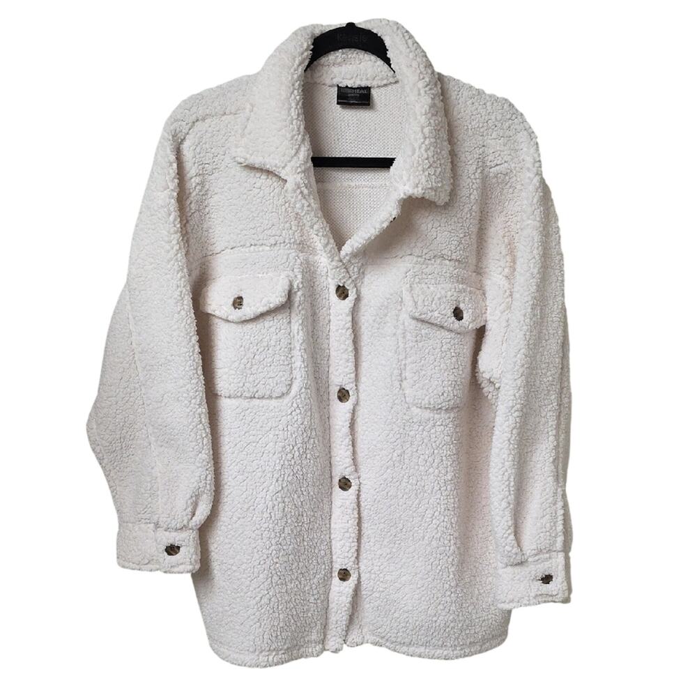 32 Degrees Cozy Sherpa Jacket Cream Shacket Womens Size XL/XXL